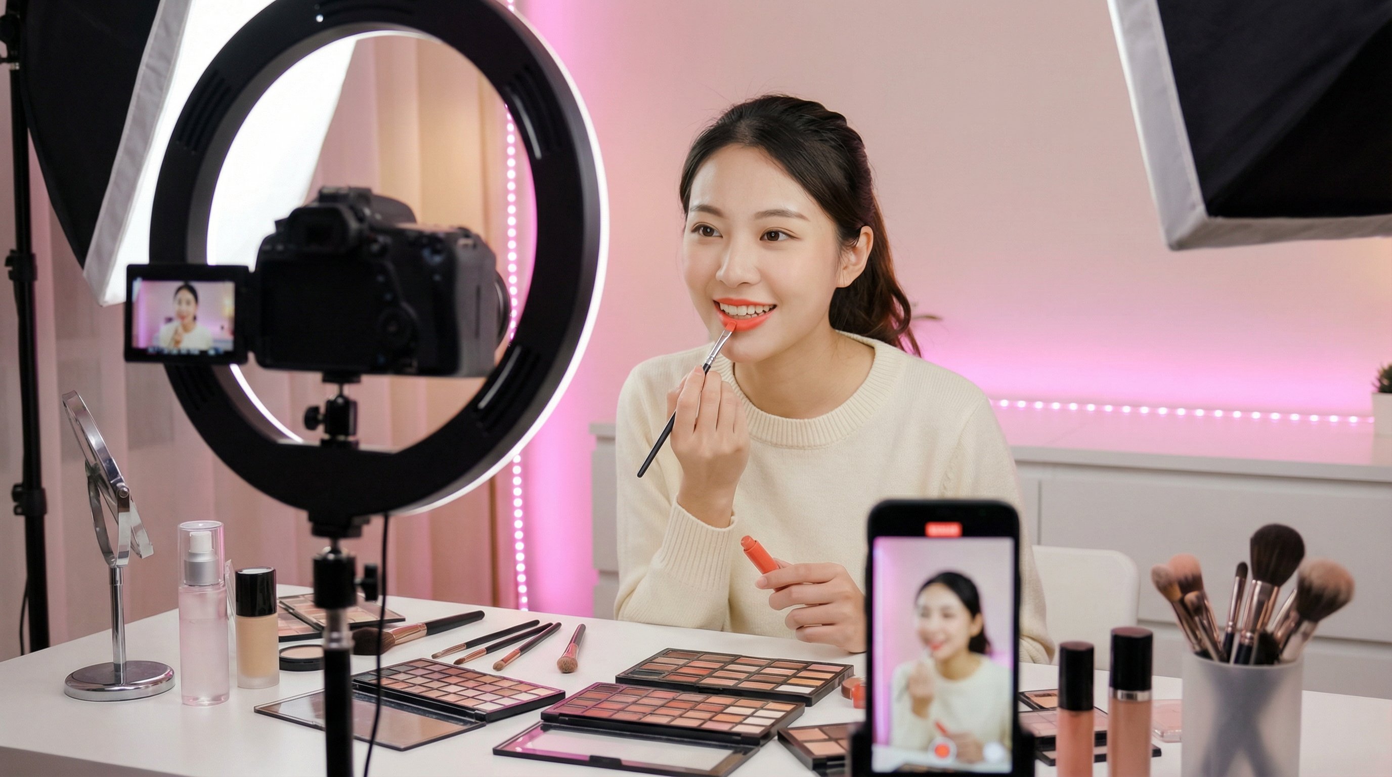 户外露出视频：美妆教程视频演示